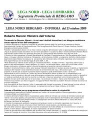 LEGA NORD - LEGA LOMBARDA Segreteria Provinciale di ...