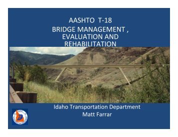aashto t-18 bridge management , evaluation and rehabilitation