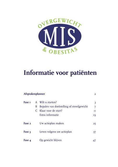 Patientboekje Mis Nigz Zorg Voor Gezond Gewicht