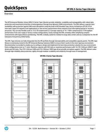 HP EML E-Series Tape Libraries - Hewlett Packard