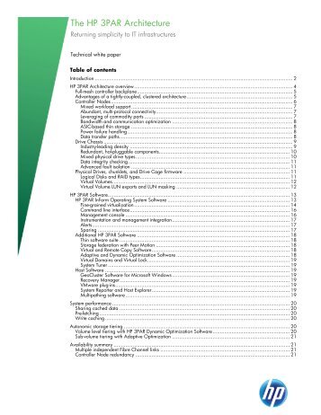 The HP 3PAR Architecture - Hewlett Packard