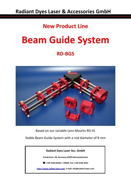 Beam Guide System - Radiant Dyes Laser &amp; Acc. GmbH