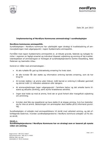 Implementering af Nordfyns Kommunes ammestrategi i ...