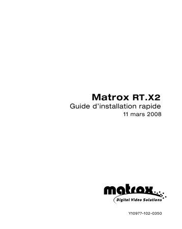 Guide d'installation rapide.pdf - Matrox