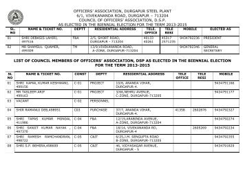 OA Council 2013-15 - Officers' Association, DSP