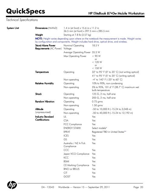 HP EliteBook 8740w Mobile Workstation - FTP Directory Listing ...