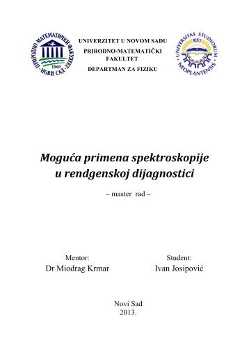 Moguća primena spektroskopije u rendgenskoj dijagnostici (2013.)