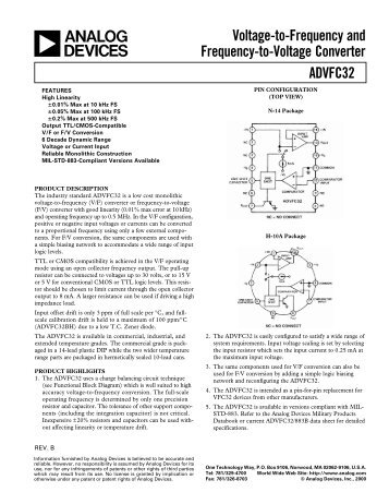 ADVFC32 Voltage-to-Frequency and Frequency-to ... - Analog Devices