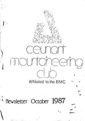 October 1987 - Ceunant Mountaineering Club