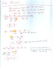 2.6 Formulas and 4.2 Solving Systems by Substitution