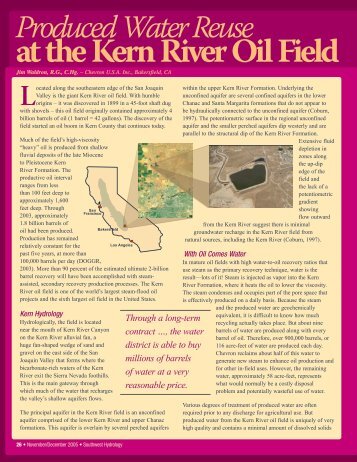 Produced Water Reuse at the Kern River Oil Field - Southwest ...