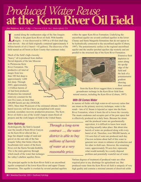 Produced Water Reuse at the Kern River Oil Field - Southwest ...