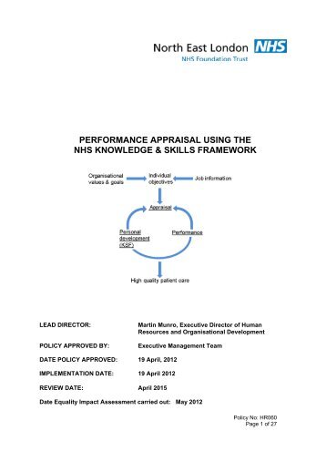 performance appraisal using the nhs knowledge & skills framework
