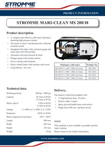 STROMME MARI-CLEAN MS 200/18 - Eitzen group