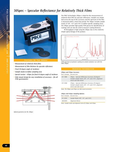 Pike Technologies Comprehensive Catalog of FTIR ... - Madatec