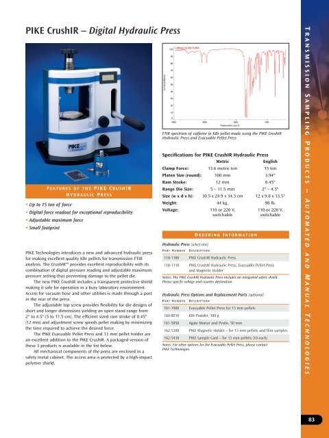 Pike Technologies Comprehensive Catalog of FTIR ... - Madatec