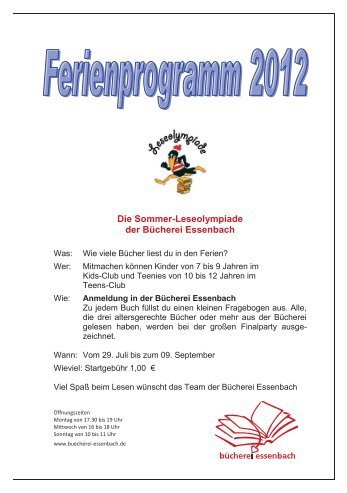 Anlage Ferienprogramm - Markt Essenbach