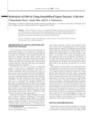 Hydrolysis of Oils by Using Immobilized Lipase Enzyme: A Review