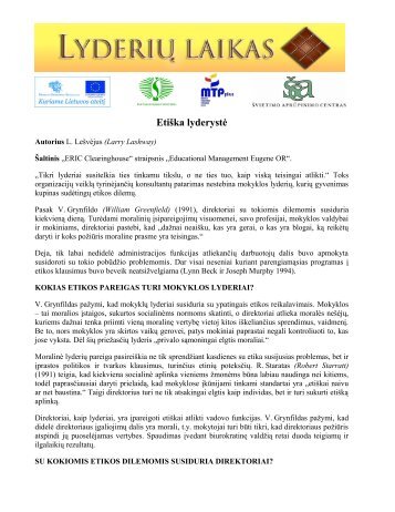 EtiÅ¡ka lyderystÄ.pdf - LyderiÅ³ laikas