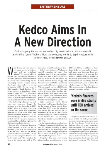 'Kedco's finances were in dire straits until FBD arrived on the scene'