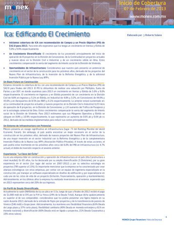 Ica: Edificando El Crecimiento - Monex