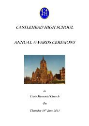 CASTLEHEAD HIGH SCHOOL ANNUAL AWARDS CEREMONY