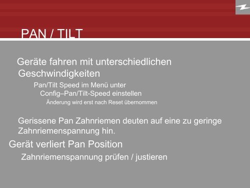 Vari*Lite Fehlersuche in Showsituationen* - RS Rock-Service