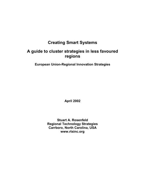 Creating smart systems, guide to Cluster strategies in less favoured