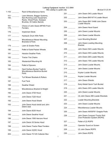 Lathrop Equipment Auction 12-2-2010 This ... - Stock Auction Co.