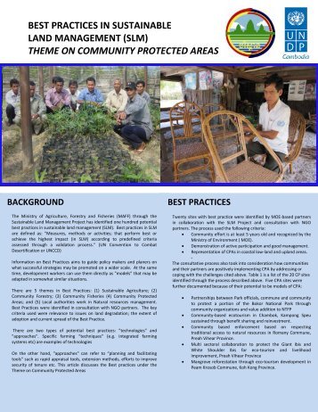 best practices in sustainable land management (slm) theme on ...