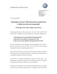 DCOTY 2009 Press Release - Volkswagen