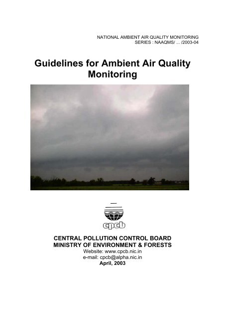 Guidelines for Ambient Air Quality Monitoring - Central Pollution