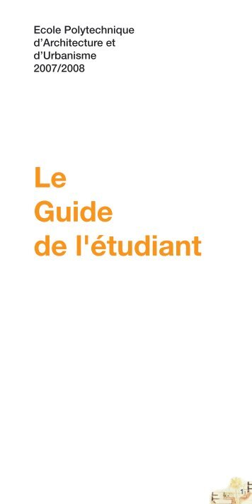 Le Guide de l'Ã©tudiant - EPAU