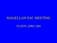 MAGELLAN SAC MEETING TUCSON, APRIL 2004 - MagellanTech