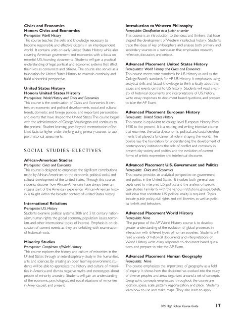 2011-12 High School Course Offerings - Durham Public Schools