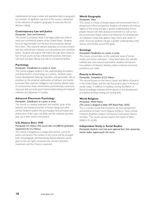 2011-12 High School Course Offerings - Durham Public Schools