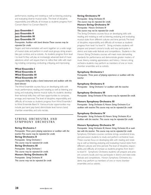 2011-12 High School Course Offerings - Durham Public Schools