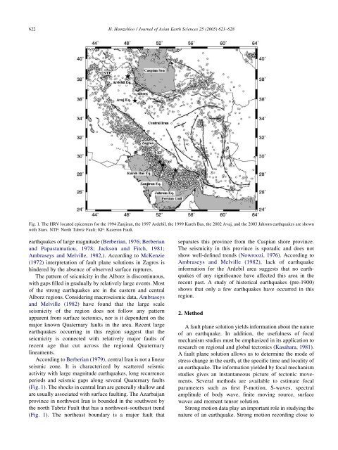 Determination of causative fault parameters for some recent Iranian ...