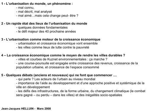 Les dÃ©fis de l'urbanisation du monde - Euromedina