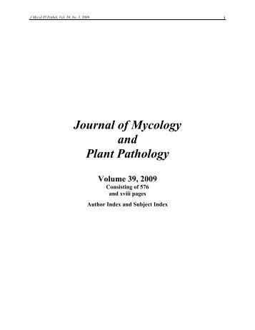 Journal of Mycology and Plant Pathology - Connect Journals