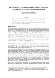 The Information Content of Accounting Numbers as Earnings ...