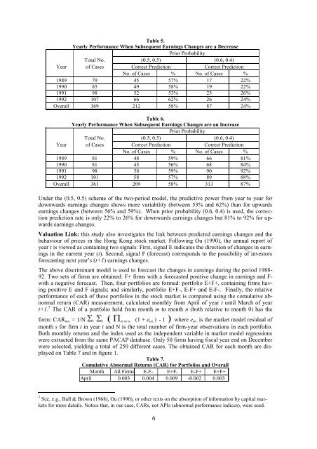 The Information Content of Accounting Numbers as Earnings ...