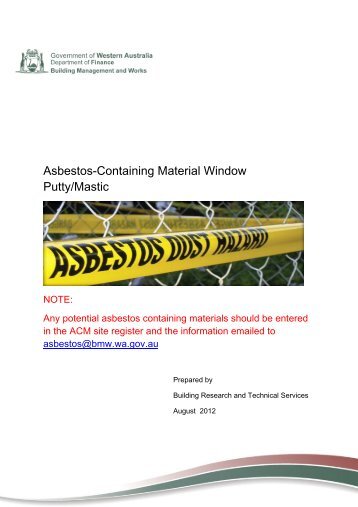 Asbestos-containing material: window putty / mastic compounds