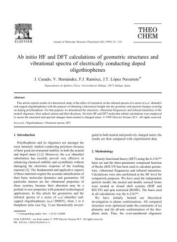 Ab initio HF and DFT calculations of geometric structures and ...