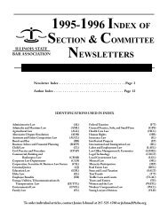 1995-1996 INDEX OF NEWSLETTERS - Illinois State Bar Association