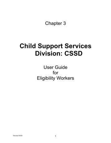 Child Support Services Division: CSSD - DPAweb