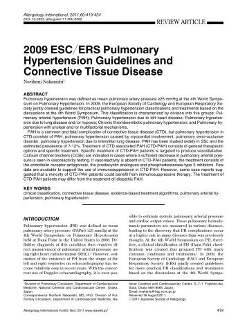 2009 ESC!ERS Pulmonary Hypertension Guidelines and ...