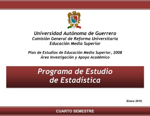 unidad ii. estudio de una variable - Inicio