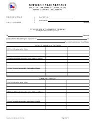 Inventory and Appraisement of the Estate - Harris County Clerk's Office