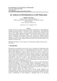 An Analysis on Hybridization in Arabi Malayalam - International ...